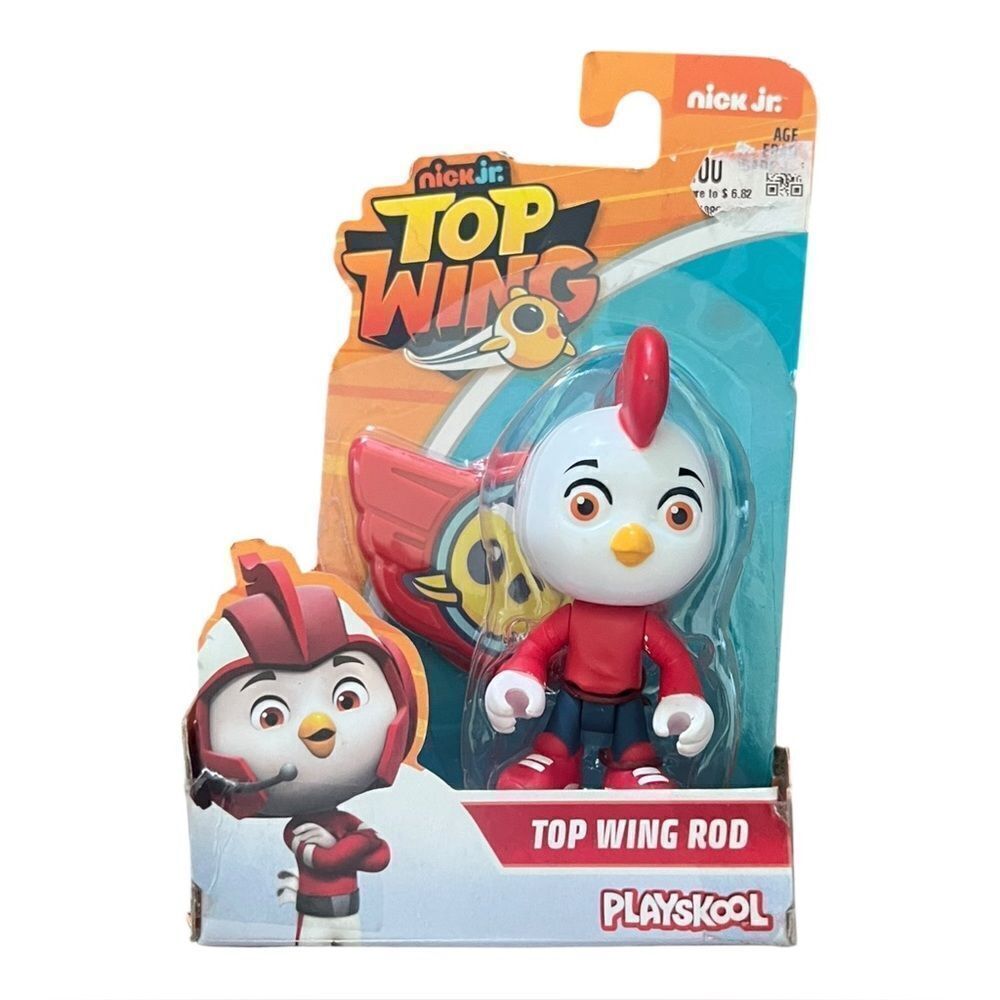 Top Wing Rod Action Figure & Badge Set Rooster Playskool Nick Jr. New